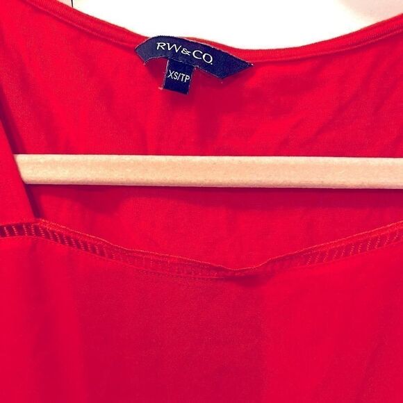 🌷 RW & CO 🌷 Beautiful Cherry Red Ruffle  Frills Short Sleeve Top - Picture 6 of 6